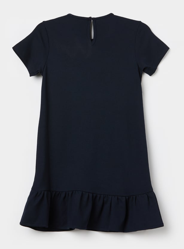 UNITED COLORS OF BENETTON Girls Embellished Drop Waist Dress