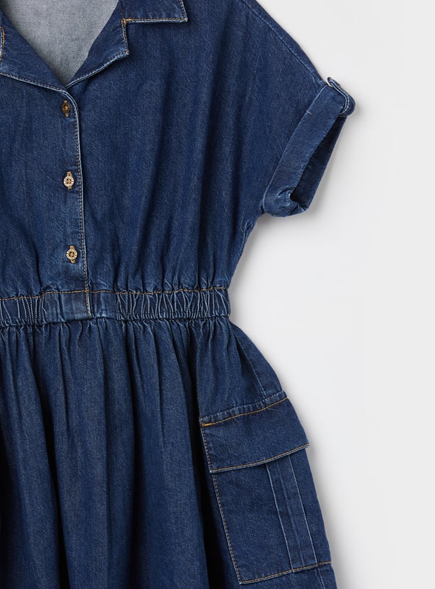UNITED COLORS OF BENETTON Girls Solid Fit & Flare Dress