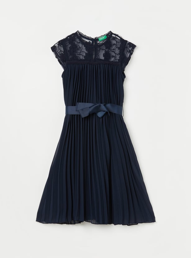 UNITED COLORS OF BENETTON Girls Pleated A-line Dress