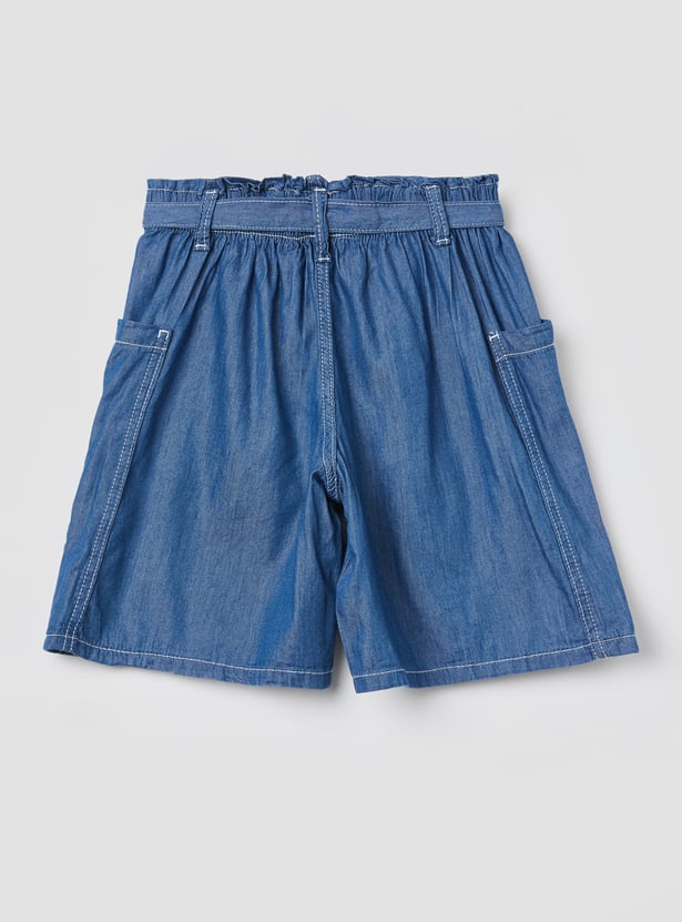 UNITED COLORS OF BENETTON Girls Solid Shorts with Belt