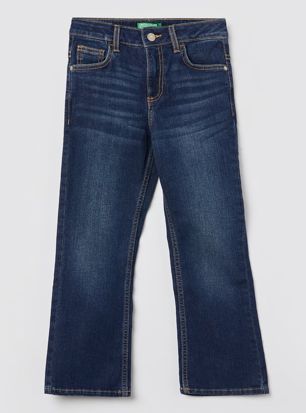UNITED COLORS OF BENETTON Girls Washed Bootcut Jeans