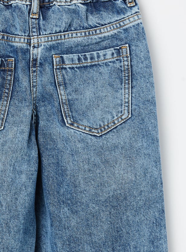 UNITED COLORS OF BENETTON Girls Washed Wide Leg Jeans