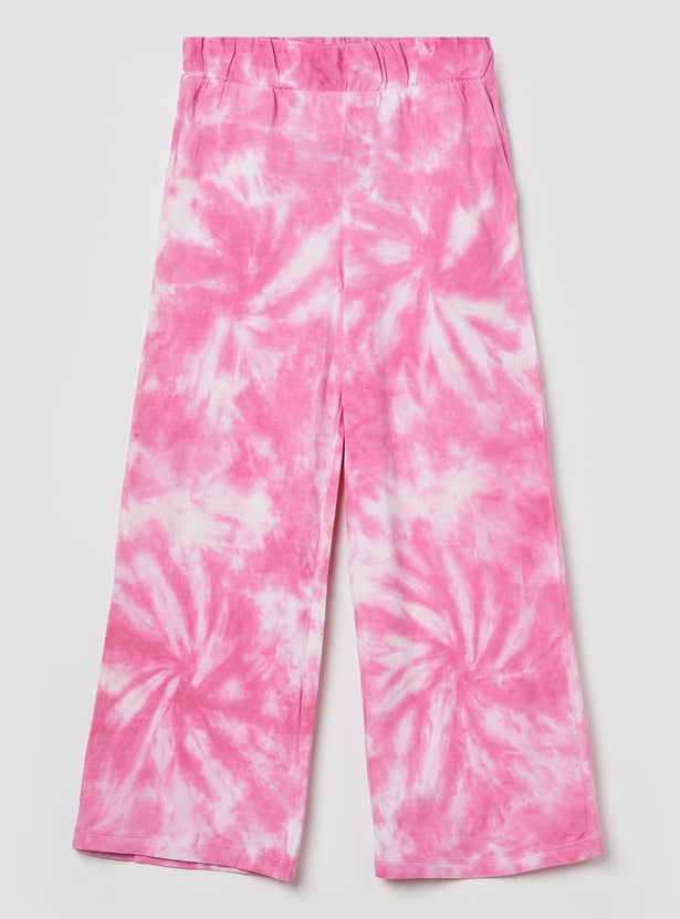 UNITED COLORS OF BENETTON Girls Tie & Dye Flat Front Trousers