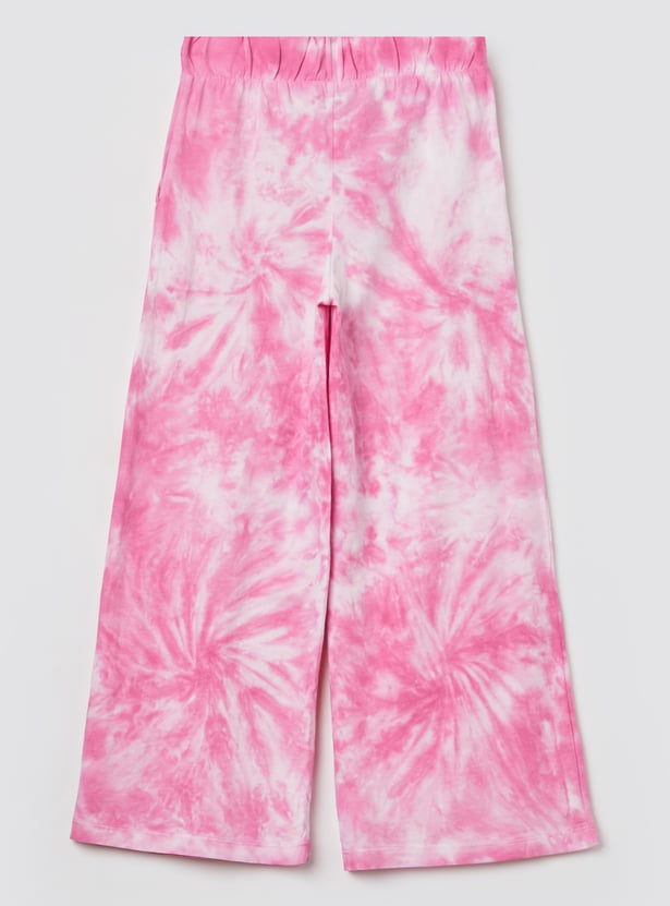 UNITED COLORS OF BENETTON Girls Tie & Dye Flat Front Trousers
