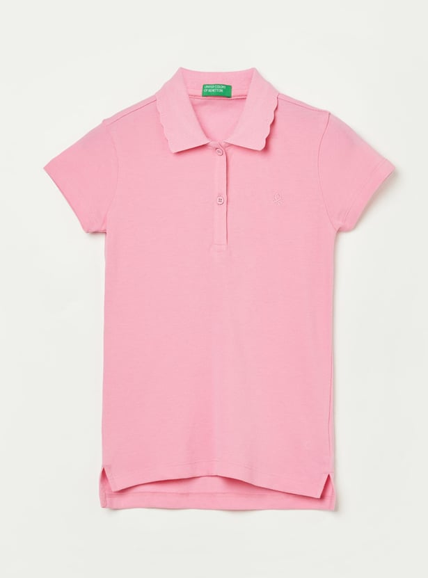 UNITED COLORS OF BENETTON Girls Knitted Polo T-shirt