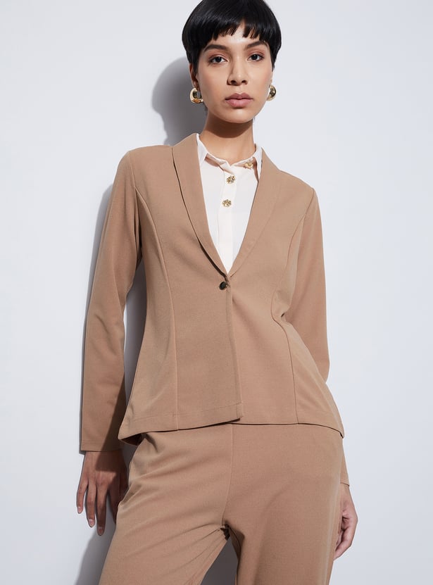 CODE Solid Shawl Collar Blazer