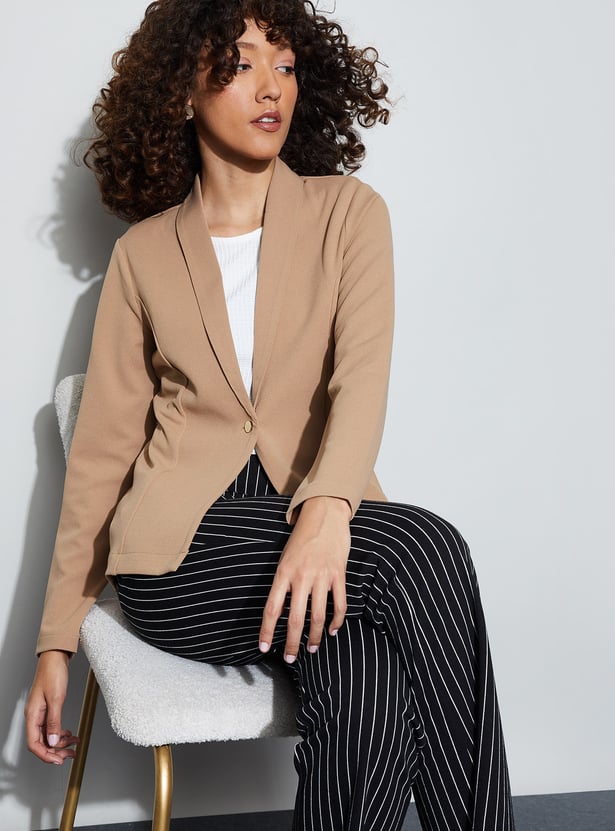 CODE Solid Single Breasted Blazer