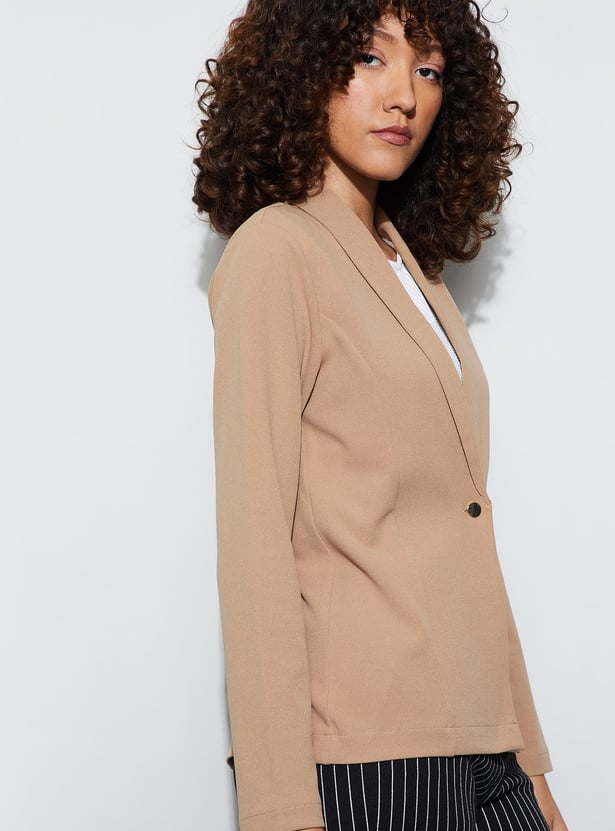 CODE Solid Single Breasted Blazer
