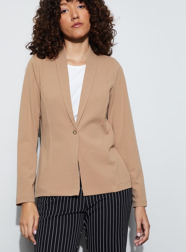 CODE Solid Single Breasted Blazer