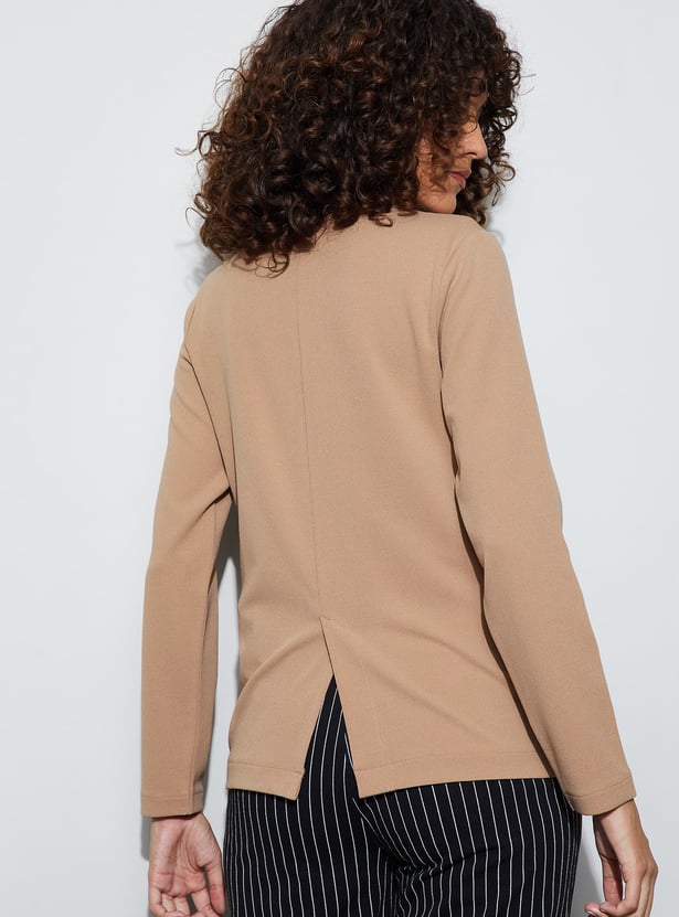 CODE Solid Single Breasted Blazer