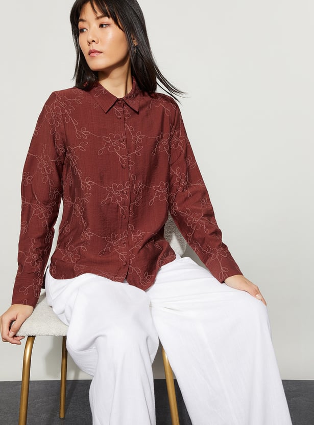 CODE Floral Print Shirt
