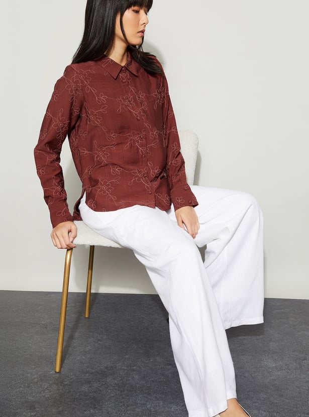 CODE Floral Print Shirt