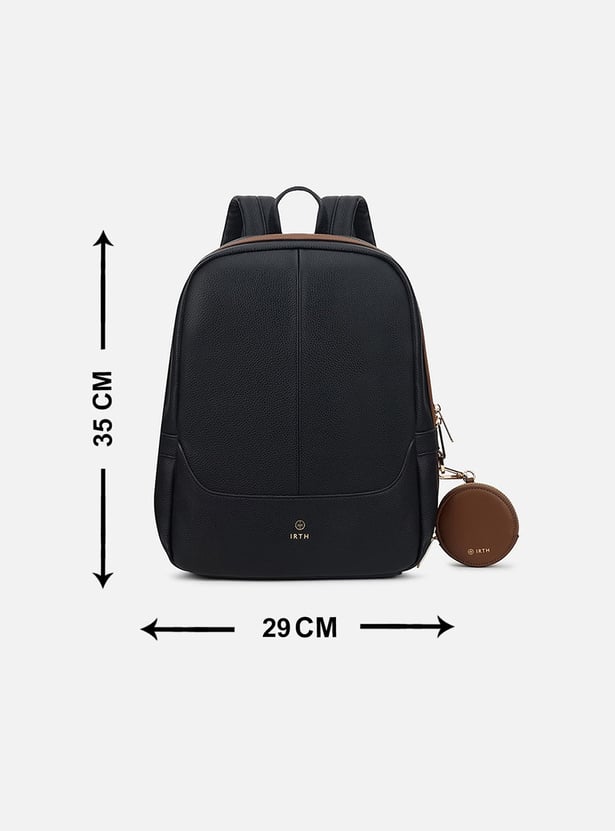 IRTH Contrast Lined Laptop Backpack with Pouch