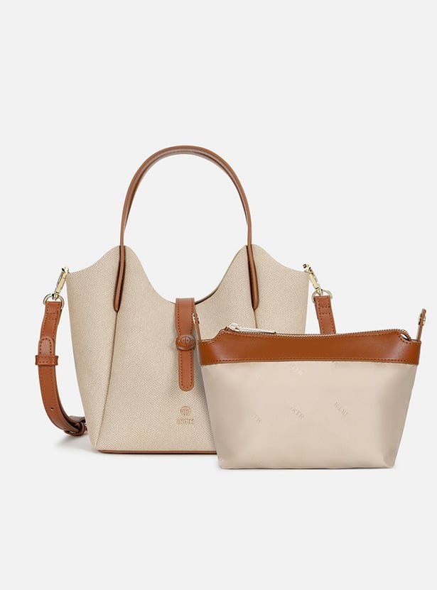 IRTH SOLID SHOULDER BAG WITH POUCH