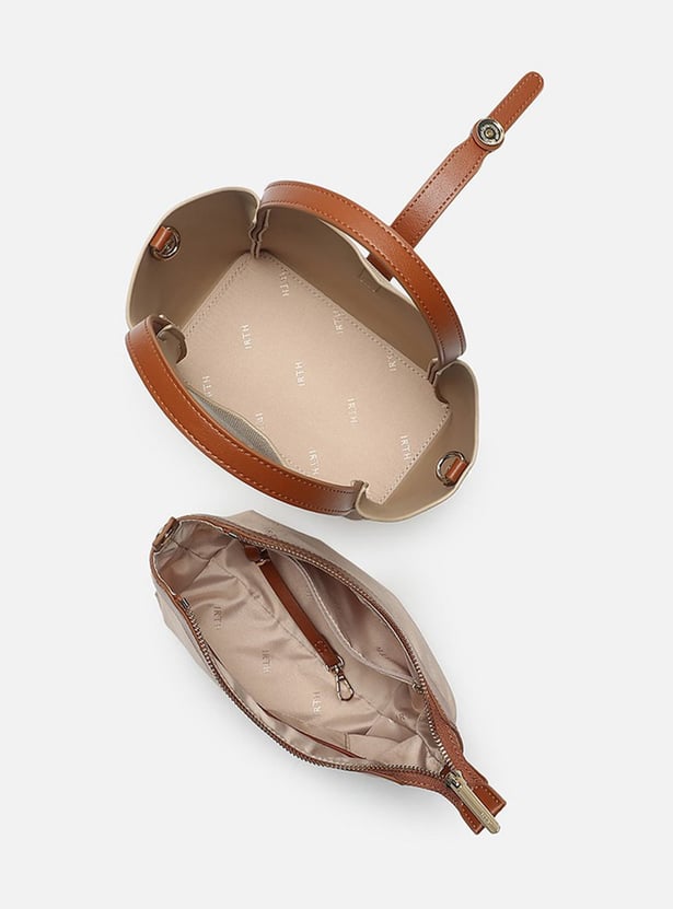 IRTH SOLID SHOULDER BAG WITH POUCH