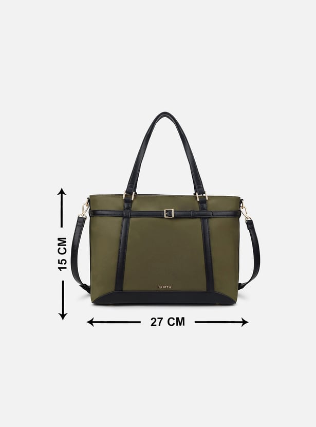 IRTH Contrast Piping Laptop Bag