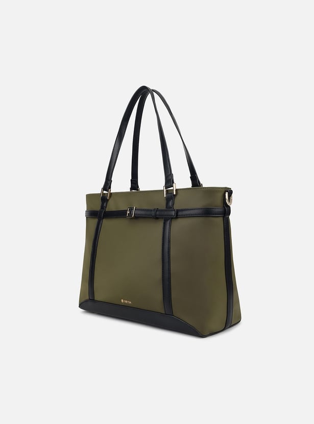 IRTH Contrast Piping Laptop Bag