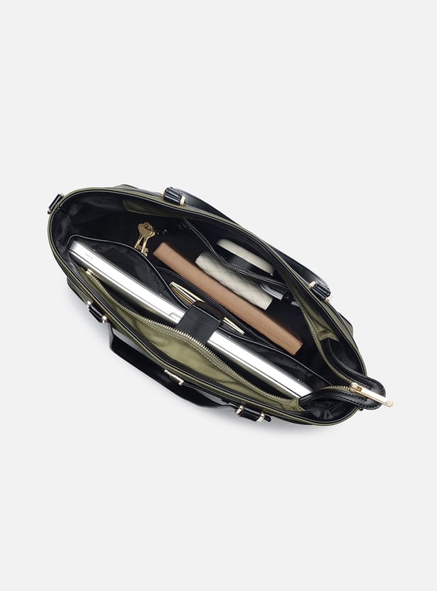 IRTH Contrast Piping Laptop Bag