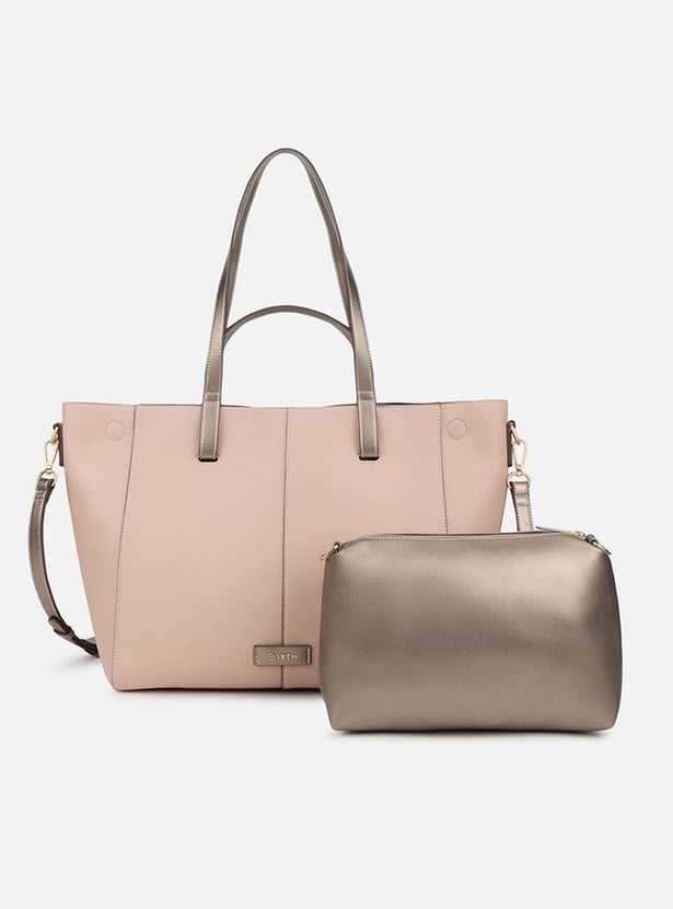 IRTH Solid Shoulder Bag with Pouch