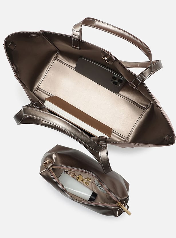 IRTH Solid Shoulder Bag with Pouch