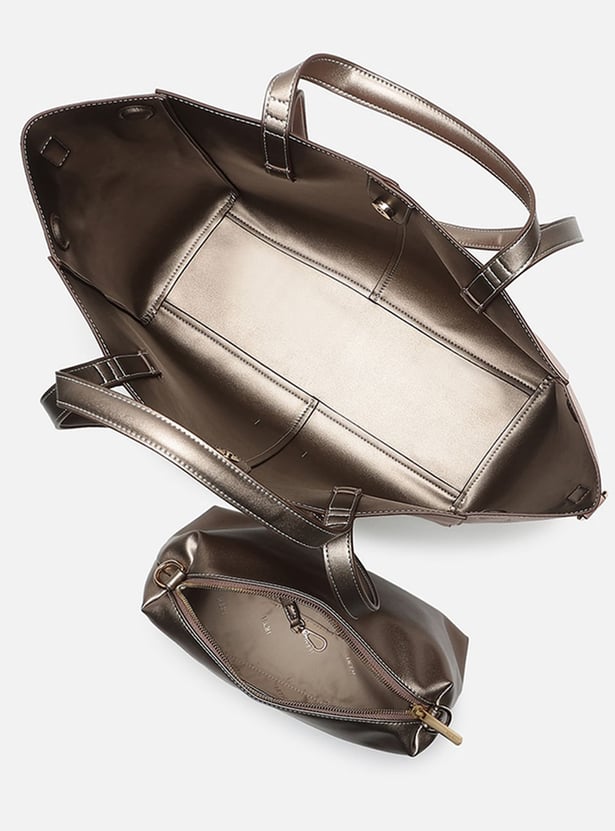 IRTH Solid Shoulder Bag with Pouch