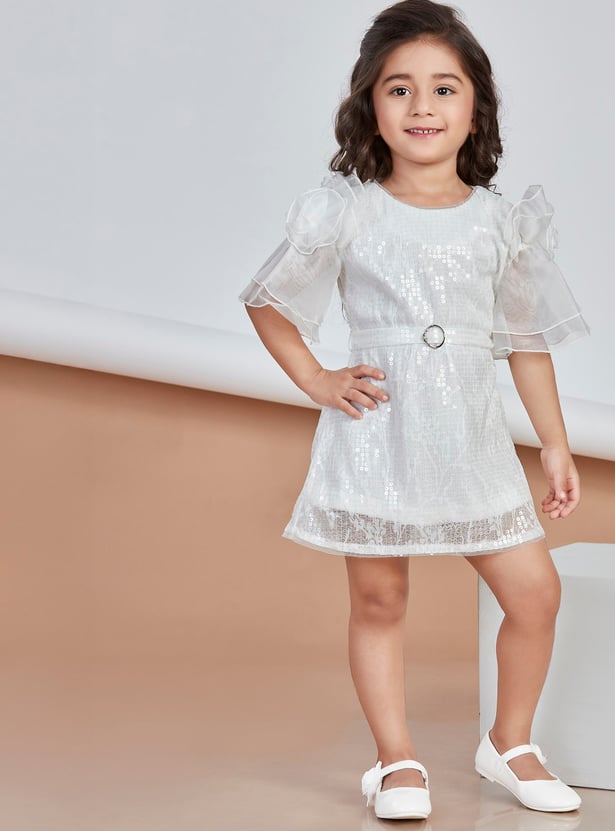 PEPPERMINT Girls Sequinned A-line Dress