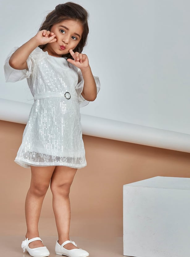 PEPPERMINT Girls Sequinned A-line Dress