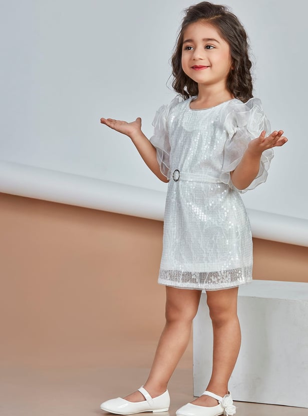 PEPPERMINT Girls Sequinned A-line Dress
