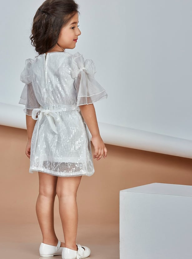 PEPPERMINT Girls Sequinned A-line Dress