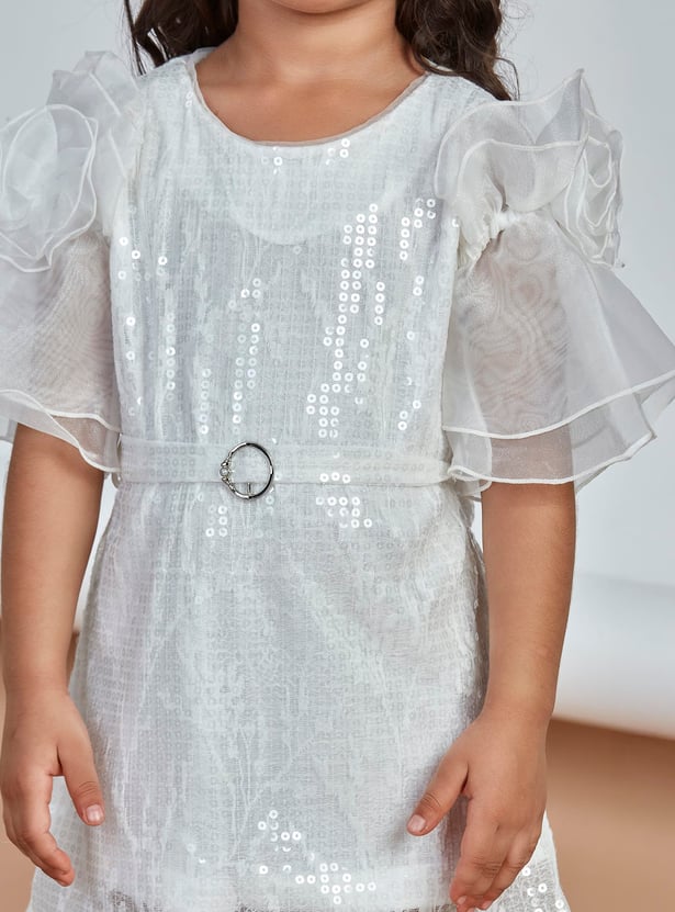 PEPPERMINT Girls Sequinned A-line Dress