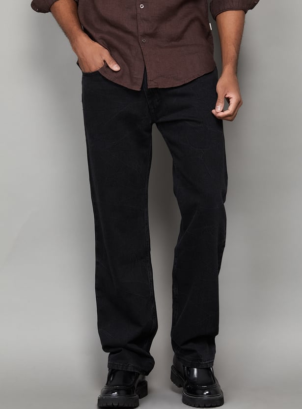 LEVI'S Solid Mid-Rise Regular Straight Jeans