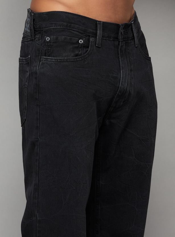 LEVI'S Solid Mid-Rise Regular Straight Jeans
