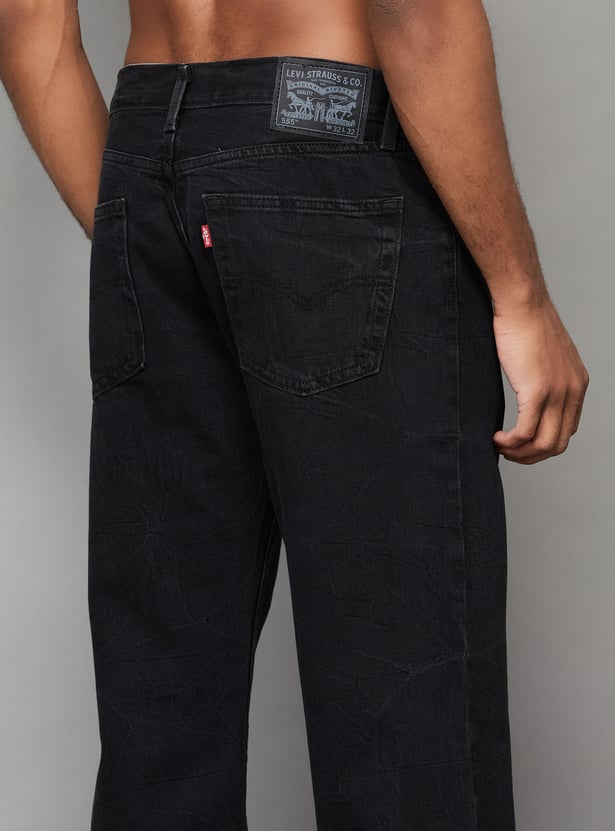 LEVI'S Solid Mid-Rise Regular Straight Jeans