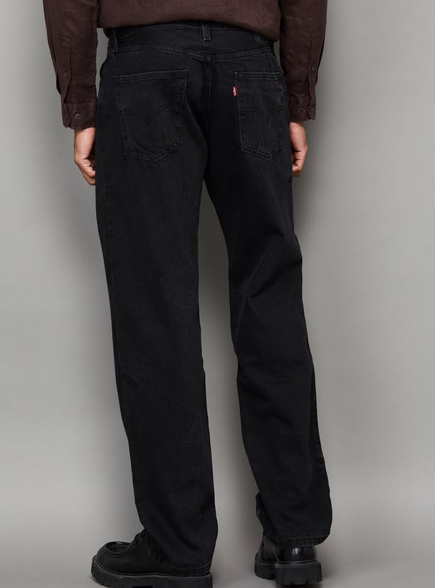 LEVI'S Solid Mid-Rise Regular Straight Jeans