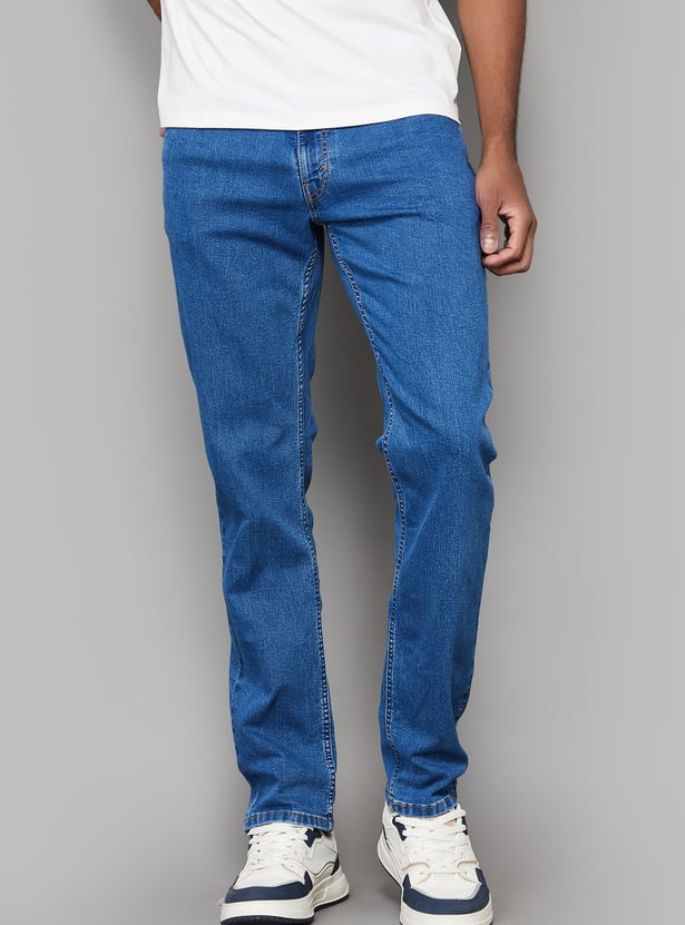 LEVI'S Solid Mid-Wash Slim Straight Jeans
