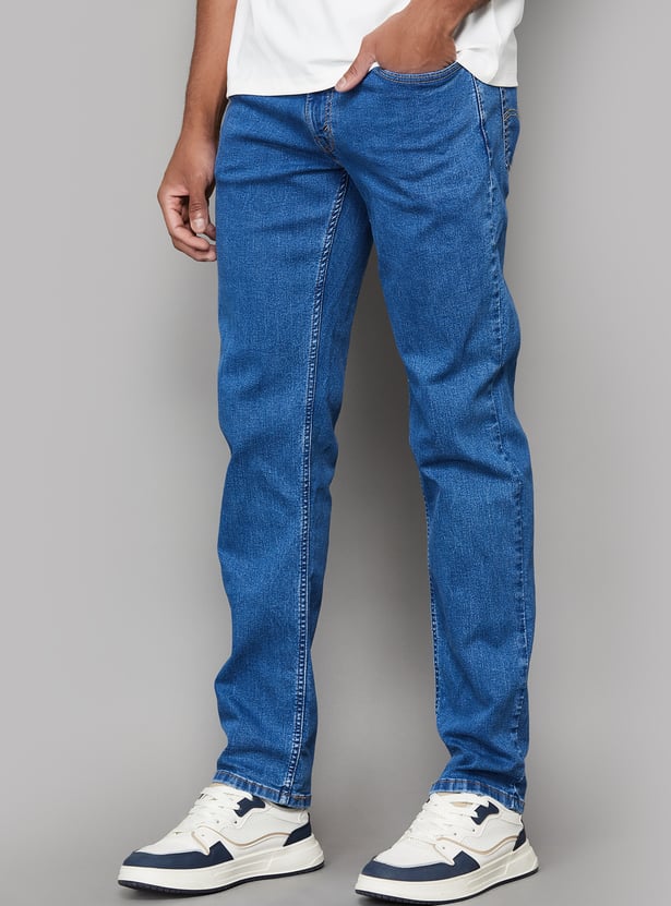 LEVI'S Solid Mid-Wash Slim Straight Jeans