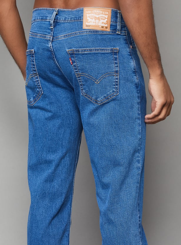 LEVI'S Solid Mid-Wash Slim Straight Jeans