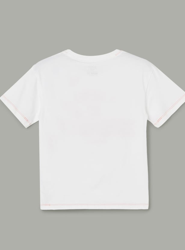 KIDSVILLE Girls Typographic Print T-shirt