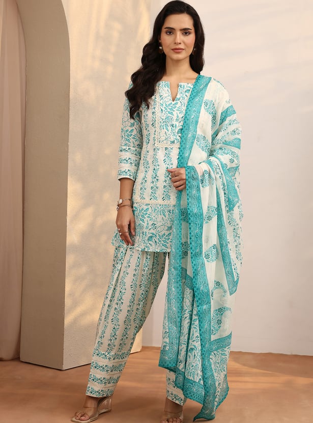 LIBAS Printed Straight Kurti Set