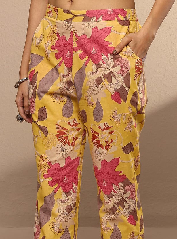LIBAS Floral Print Straight Kurta Set