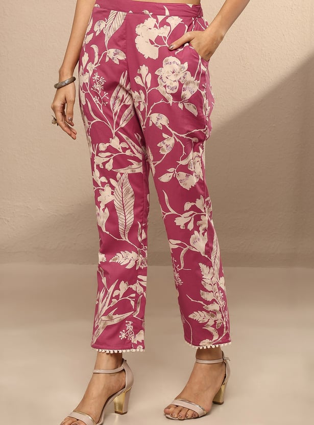 LIBAS Floral Print Straight Kurta Set