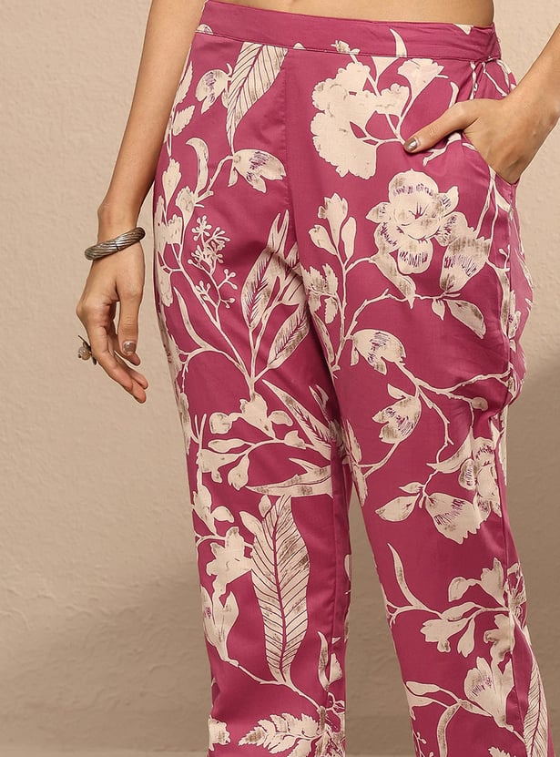LIBAS Floral Print Straight Kurta Set