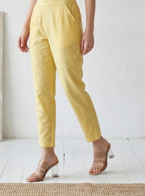 W Solid Straight Pants