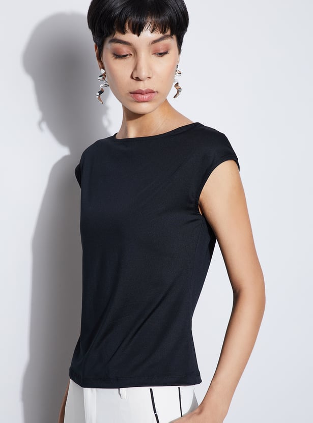 CODE Solid Boat Neck Top