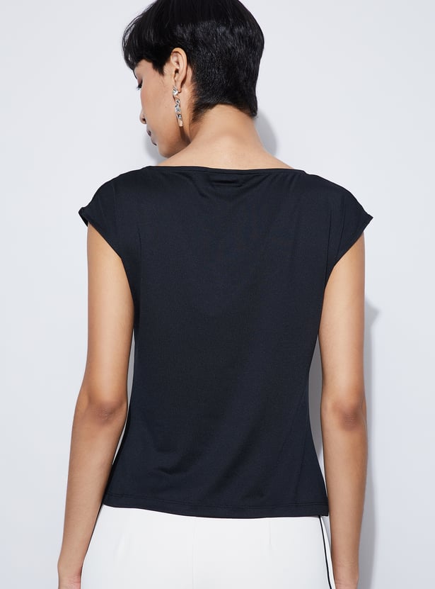 CODE Solid Boat Neck Top