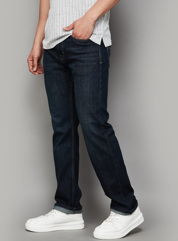 FLYING MACHINE Washed Regular Straight Jeans