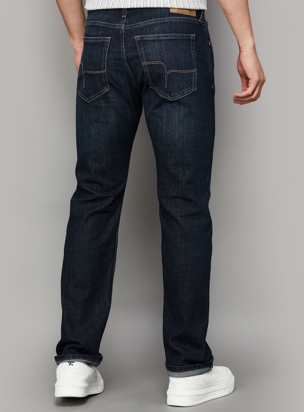 FLYING MACHINE Washed Regular Straight Jeans