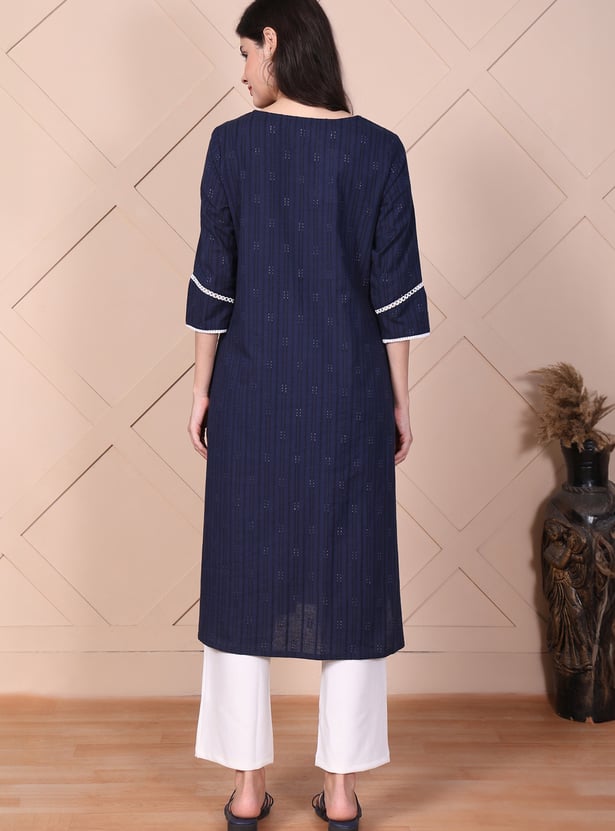 AURELIA Striped Straight Kurta