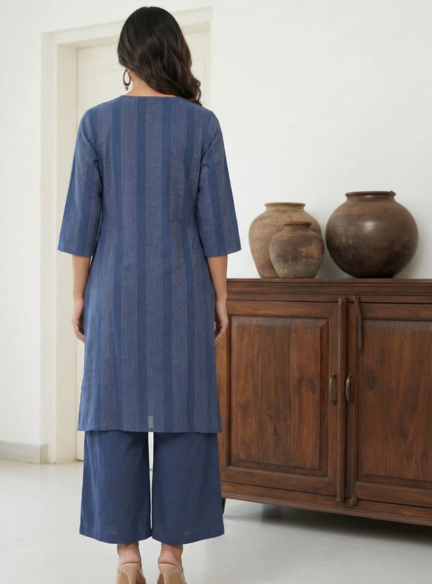 AURELIA Striped Straight Kurta