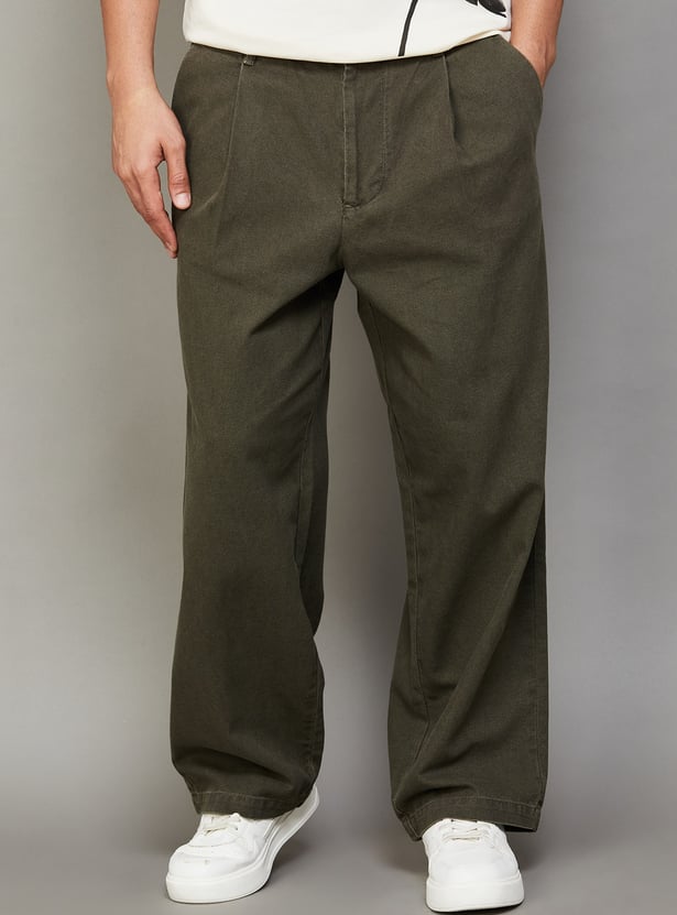 JACK & JONES Pleated Regular Fit Trousers